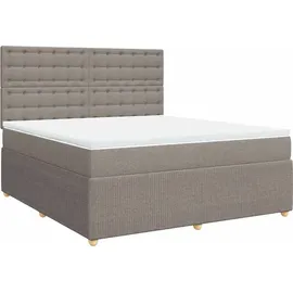 vidaXL Boxspringbett mit Matratze Taupe 180x200 cm Stoff