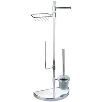 Wenko WC-Garnitur Raumsparwunder Silber
