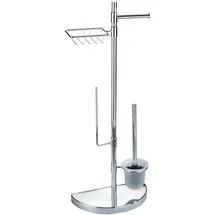 Wenko WC-Garnitur Raumsparwunder Silber