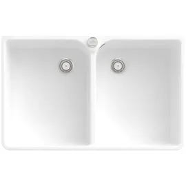 Villeroy & Boch Spülstein Doppelbecken 80 X weiß alpin + Excenterbetätigung