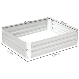 Outsunny Hochbeet 120 x 90 x 30 cm Silber