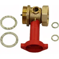 WOLF-Garten Wolf Absperrarmatur DN32 Vorlauf mit Bohrung, Griff rot