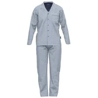 Götzburg Pyjama kariert Blau/Weiß S