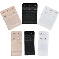 BH-Verlängerung, BH-Extender, Verlängerungsgurt, elastisches Band, weicher Gurt, 2 Reihen x 3 Haken, 2 Reihen x 2 Haken (Schwarz, Weiß, Hautfarbe)