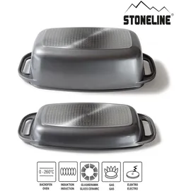STONELINE XXL Bräter 43 x 26 cm anthrazit