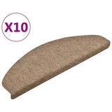 vidaXL Selbstklebende Treppenmatten 10 Stk. Creme 65x21x4cm Nadelvlies