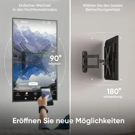 ONKRON TV-Wandhalterung M4R-B, bis 41 kg, Schwarz