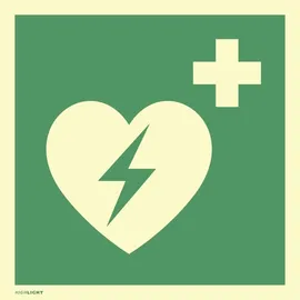 moedel - warnen-sichern-kennzeichnen Automatisierter externer Defibrillator ISO 7010 Folie nachl. 160-mcd 200x200 mm.