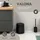 ELUNO Bad-Accessoires-Set, Schwarz, Kunststoff, 21x25.5x21 cm, Badaccessoires