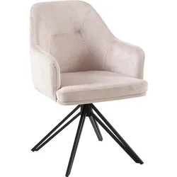 Esszimmerstuhl HOME AFFAIRE "Alaro", rosa (rosa, schwarz), B:58cm H:87cm T:63cm, Stühle, mit Drehfunktion, Armlehnstuhl