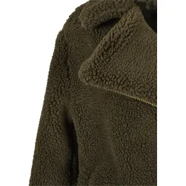 URBAN CLASSICS Ladies Sherpa Biker Jacket - olive,