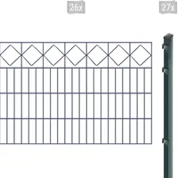 Arvotec Doppelstabmattenzaun »EXCLUSIVE 80 zum Einbetonieren "Karo" mit Zierleiste«, Zaunhöhe 80 cm, Zaunlänge 2 - 60 m 54062705-0 anthrazit H/L: 80 cm x 52 m