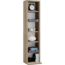 VCM Holz CD DVD Aufbewahrung Regal Elementa Sonoma-Eiche