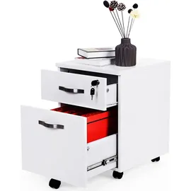 VASAGLE Rollcontainer 40 cm x 54,4 cm x 43,8 cm weiß