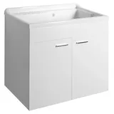 a&n&a aQualine Ausgussbecken Kunststoff Weiß 800 x 500 mm Handbetätigung