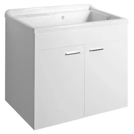 a&n&a aQualine Ausgussbecken Kunststoff Weiß 800 x 500 mm Handbetätigung