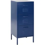 Beliani Aktenschrank Blau mit 3 Schubladen Wostock