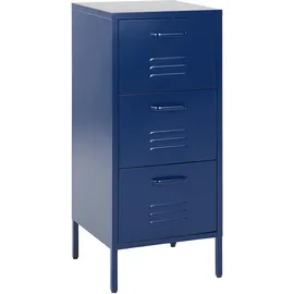 Beliani Aktenschrank Blau mit 3 Schubladen Wostock