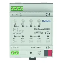 Theben 4940301 Schnittstelle zwischen DALI-System und dem KNX-Bus, 1 Kanal für 64 DALI-Leuchten DALI-Gateway S64 KNX