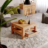 kiki design Couchtisch, Breite 70 cm aus Massivholz mit Mit 1 Schubkasten, Wohnzimmer, Couchtisch Kernbuche Tisch Massiv 70cm