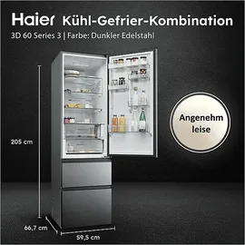 Haier HTR3620CNMP Kühl-Gefrierkombination (2050 mm hoch, Silber)