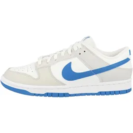 Nike Dunk Low Retro Sneaker, Summit White Photo Blue Platinum Tint, 45.5 EU