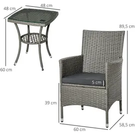 Outsunny Rattan Gartenmöbel Set