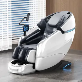 360Home Massagesessel 4D Kunstleder 155 x 116 x 76 cm Weiß mit Heizfunktion