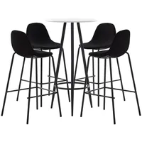 vidaXL 5-tlg. Bar-Set Stoff Schwarz