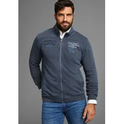 Sweatjacke, mit Print und Stickerei - NEUE KOLLEKTION, Gr. 4XL (68/70), blau gewaschen, , 35555800-4XL