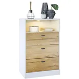 Vladon Pino V2 56 x 86,5 x 36 cm Weiß matt / Eiche Natur