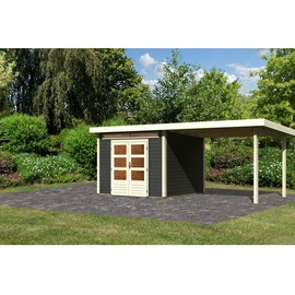 Karibu Kandern 6 6,12 x 3,03 m terragrau inkl. Anbau 3,2 m