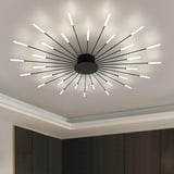 RRBEST LED Deckenleuchte Wohnzimmer,Wohnzimmerlampe Moderne Minimalistische Deckenlampe Innen Dekorative Deckenbeleuchtung für Wohnzimmer, Schlafzimmer und Büro(30 Köpfe, Schwarz)