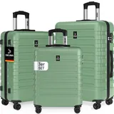 Hartschalenkoffer New York Set 3-tlg Pastellgrün Rollen 360o ABS