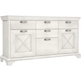 Forte Sideboard Kashmir 177,7 x 96,2 x 48,3 cm Pinie Weiß