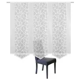 HOME WOHNIDEEN Home fashion 088632-0101 160x57 cm Schiebevorhang Jacquard Set, Stoff, Weiß, 145 x 57 cm