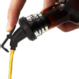 layba Ausgießer für Flaschen Schwarz mit Verschlusskappe aus Kunststoff in 10er Set