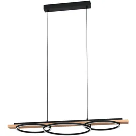 EGLO Hängeleuchte Boyal 3-flammig 2x12,5W und 1x15,5W Weiß-Schwarz-Braun