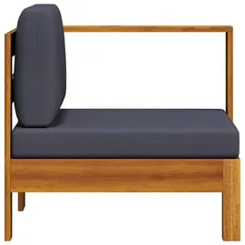 vidaXL Mittelsofa mit 1 Armlehne dunkelgrau Akazie