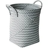 MSV Wäschekorb 35 x 35 x 45 cm hellgrau, Grau klar/weiß, Grande, Gray