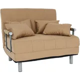 Mendler Schlafsessel HWC-K29, Klappsessel Schlafsofa Gästebett Relaxsessel, Liegefläche 186x97cm Stoff (270g/m2) creme-beige