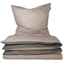 SCHIESSER Doubleface Renforcé taupe/dunkelgrau 155 x 220 cm + 80 x 80 cm