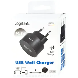 Logilink USB Steckdosenadapter 1x USB-A, Schwarz