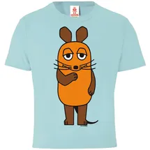 LOGOSHIRT T-Shirt "Sendung mit der Maus - Maus", Mädchen, Gr. 164, blau (hellblau), 100% Baumwolle, unifarben, normal, Rundhals, Shirts T-Shirt, mit coolem Print