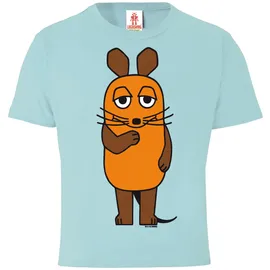 LOGOSHIRT T-Shirt "Sendung mit der Maus - Maus", Mädchen, Gr. 164, blau (hellblau), 100% Baumwolle, unifarben, normal, Rundhals, Shirts T-Shirt, mit coolem Print
