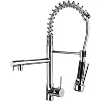 Tectake Spültischarmatur mit 2 Wasserhähnen chrom 402140