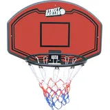 street skiller STREETSKILLER Basketballkorb mit Brett & Wandhalterung, inklusive Montagezubehör. für Kinder und Erwachsene, Innen- und Außenmontage rot/schwarz