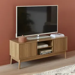 TV-Möbel Holzdekor 2 Türen L 120 cm Natur - sweeek