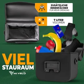 MIVELO Lenkertasche Fahrrad KLICKfix 100% wasserdicht - Fahrradtasche Lenker - abnehmbares Handyfach - Lenkertasche - Tasche Lenker - E-Bike tauglich (Grau)