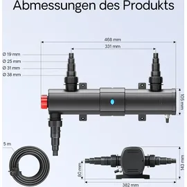 Wiltec CUV-224 Teichklärer 4500 l/h 24 W UVC